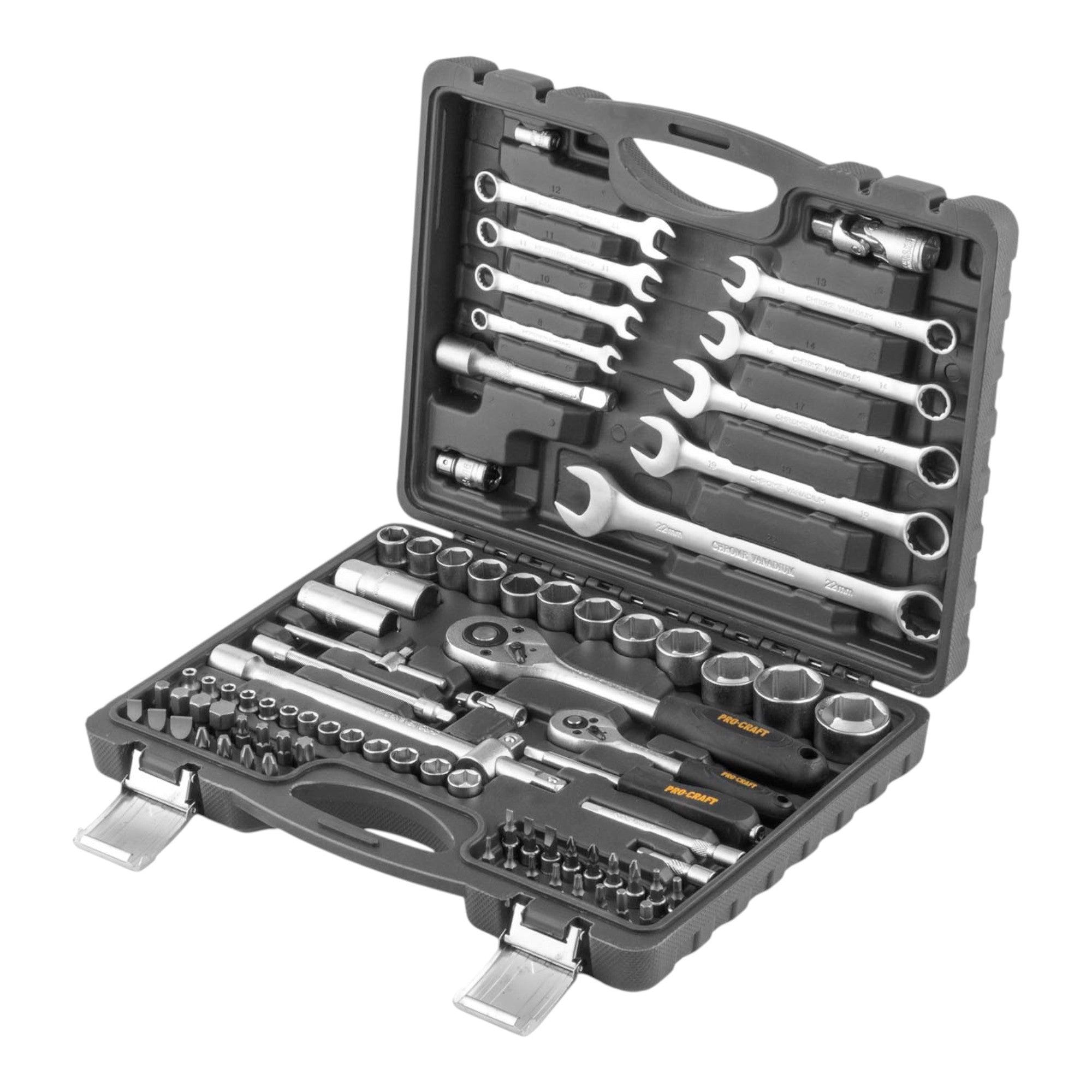 Procraft WS 82 Steckschluessel Set 82 tlg 1 4 1 2 Ratsche Schluessel Stecknuss Bits Koffer 1 - toolbrothers