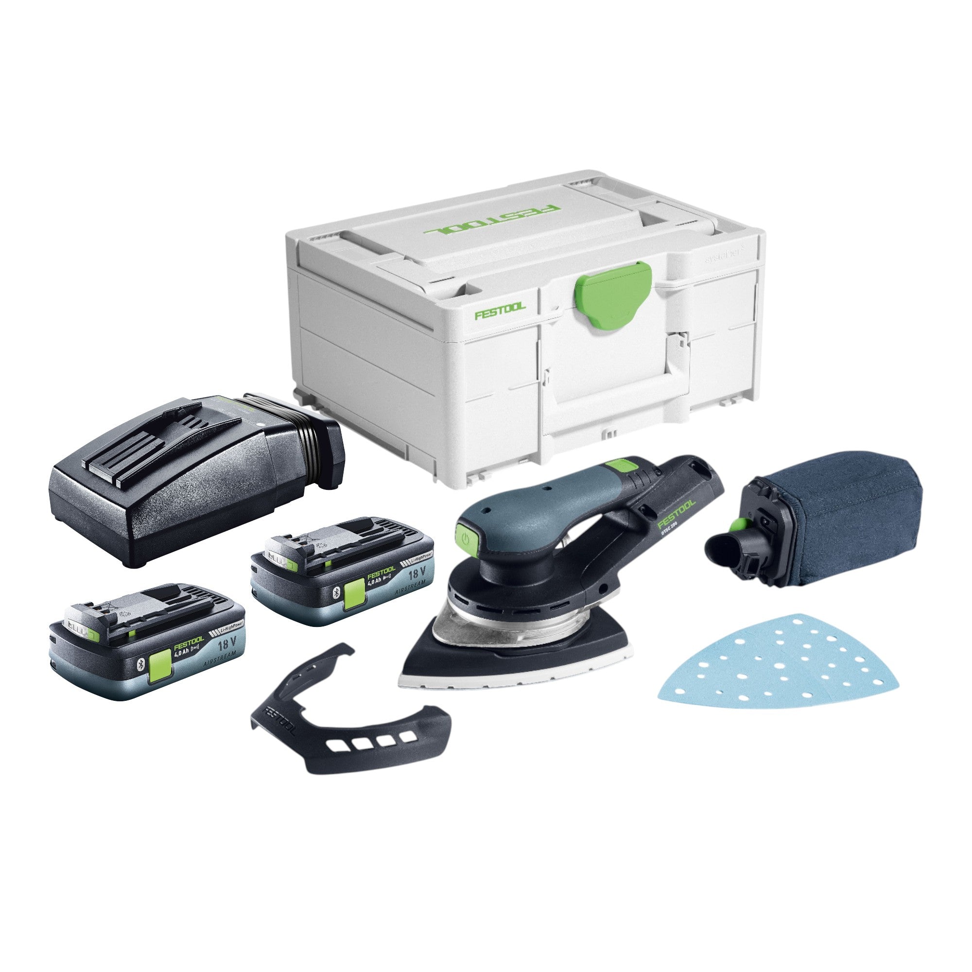 Festool DTSC 200 Basic Akku Deltaschleifer 18 V 145 x 195 mm Brushless 2x Akku 4 0 Ah Ladegeraet Systainer 0 - toolbrothers