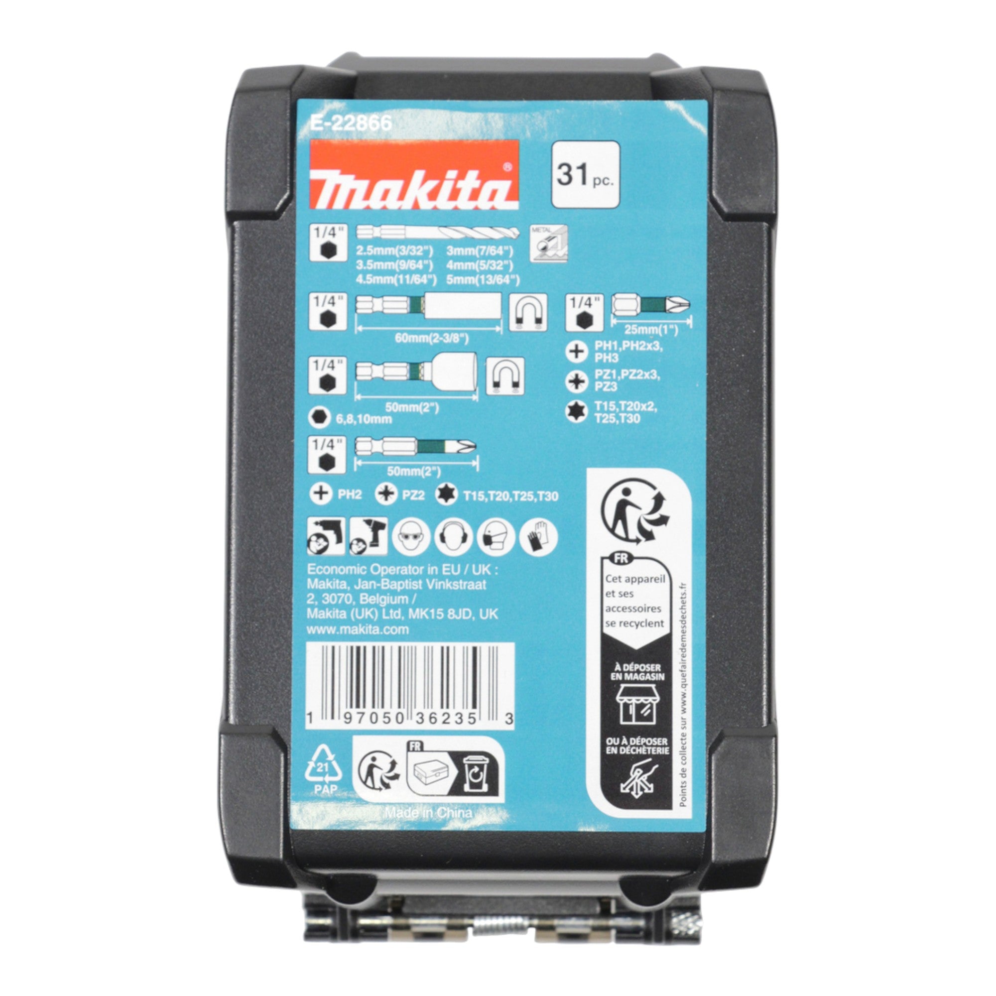 Makita E 22866 Bit und Bohrer Set 31 tlg Impact Black S2 Stahl 3 - toolbrothers