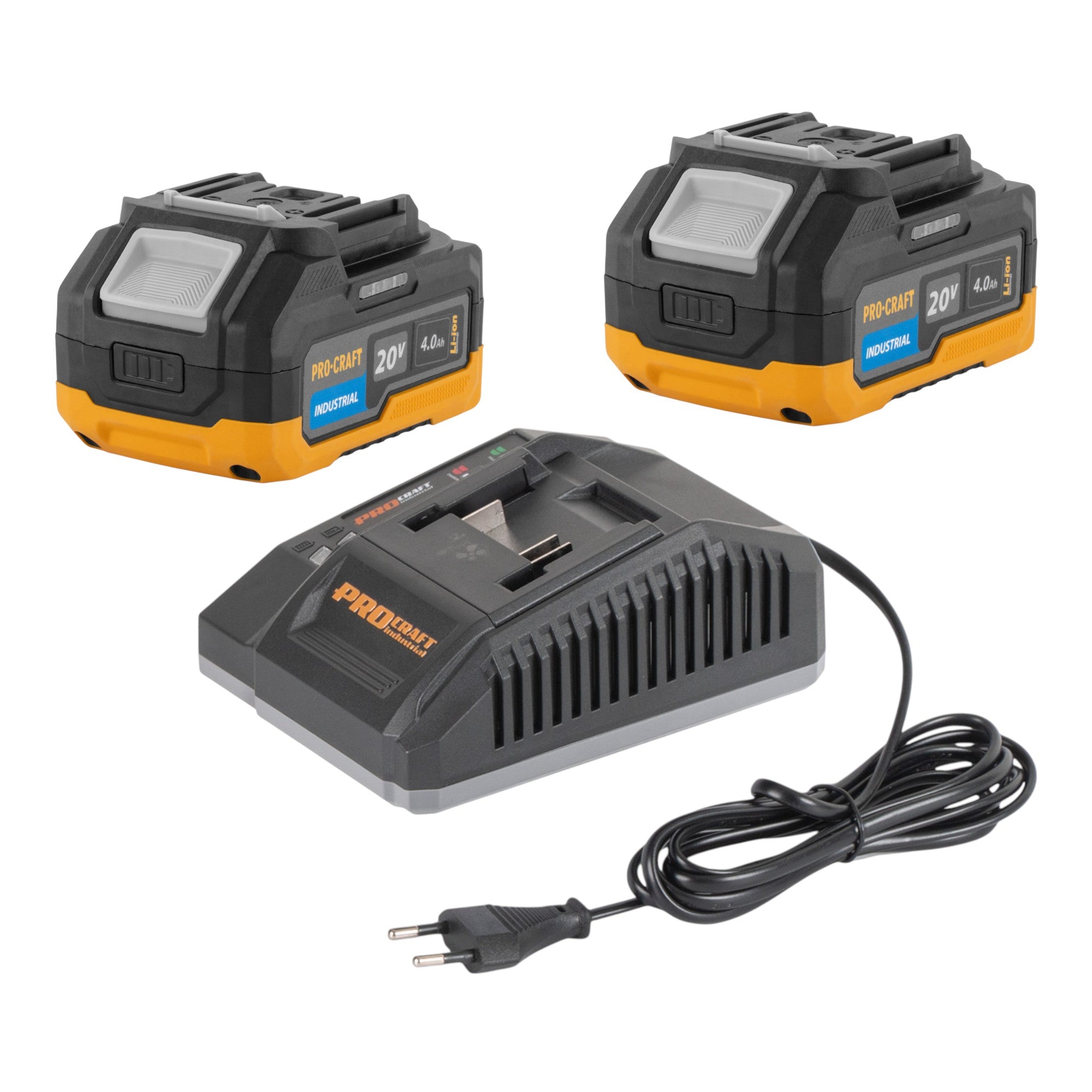 Procraft Starter Pack 20 V C20 6 5 Schnell Ladegeraet 2x 20 4 Industrial Akku 4 0 Ah 0 - toolbrothers