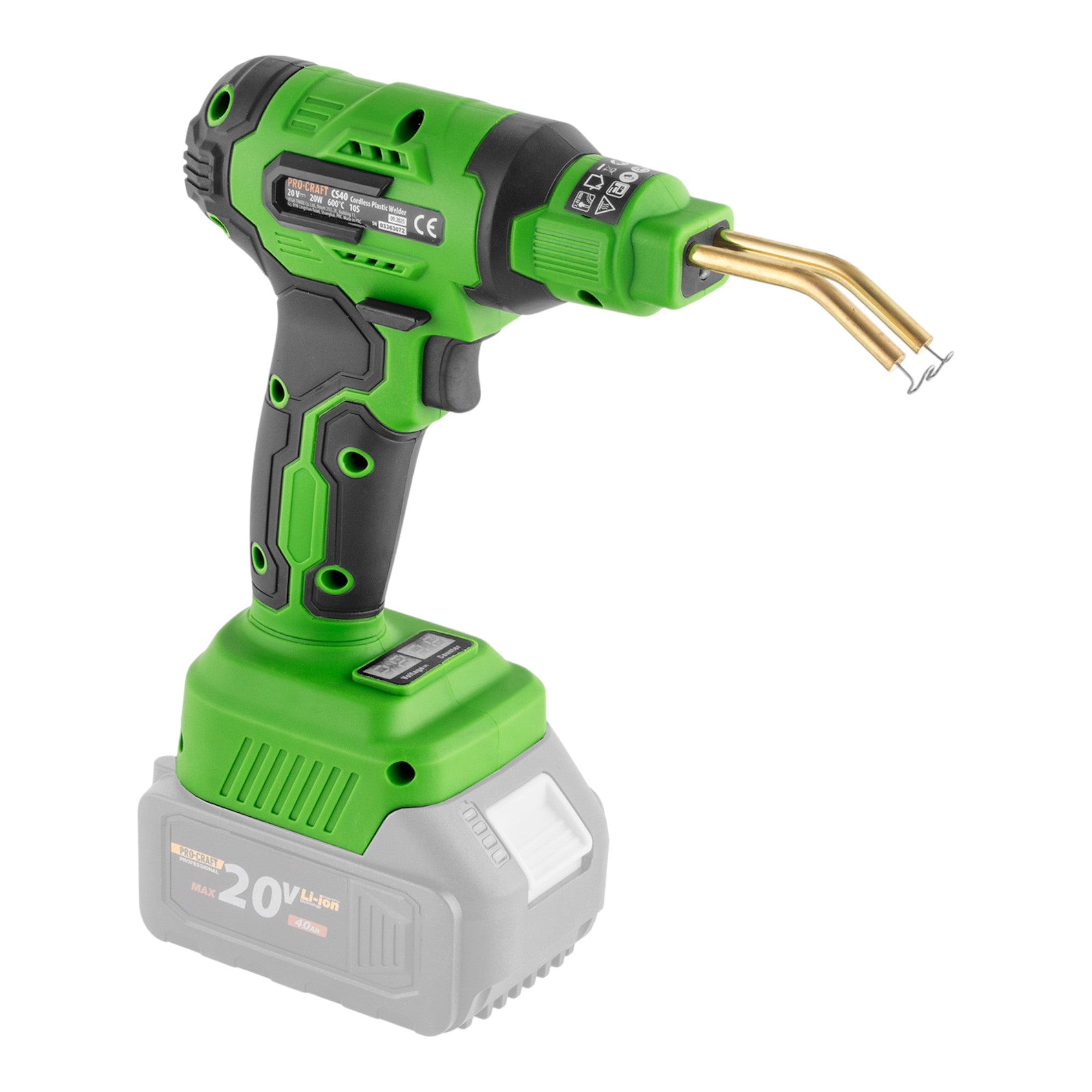 Procraft CS40 bb Akku Kunststoffschweissgeraet 20 V 600 C 0 7 1 1 A 2x Akku 2 0 Ah Ladegeraet Koffer 4 - toolbrothers