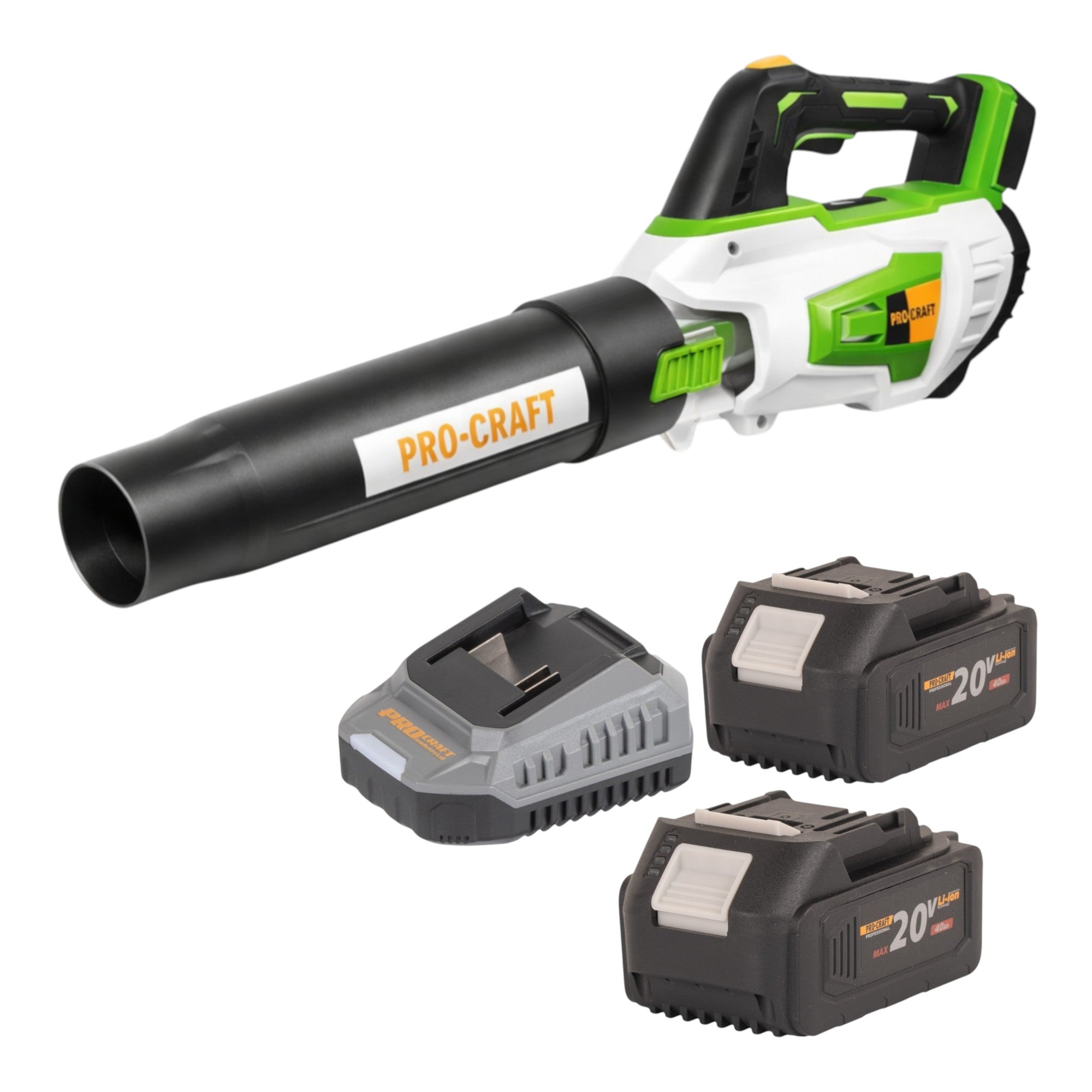 Procraft PB20 Akku Laubblaeser 20 V TURBO 2x Akku 4 0 Ah Ladegeraet 0 - toolbrothers
