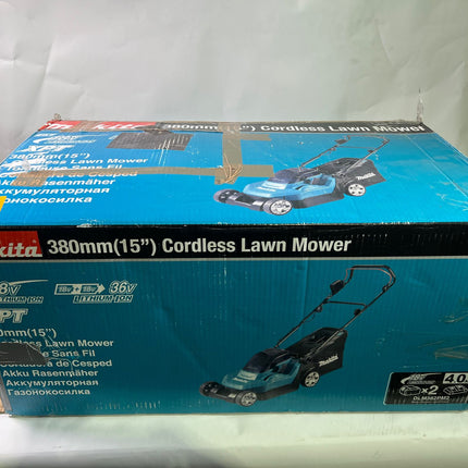 Makita DLM 382 Z Akku Rasenmaeher 36 V 2x 18 V 38 cm 40 l Mulchkeil ohne Akku ohne Ladegeraet 3 - toolbrothers