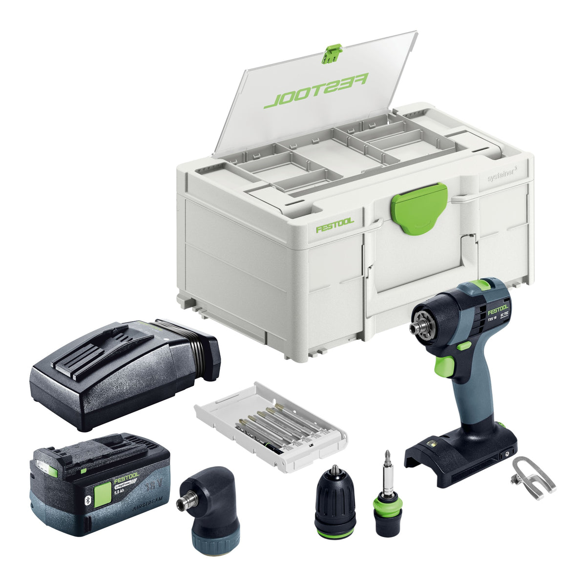 Festool TXS 18-Basic-Set Perceuse-visseuse sans fil 18 V 40 Nm Brushless + 1x batterie 5,0 Ah + chargeur + Systainer