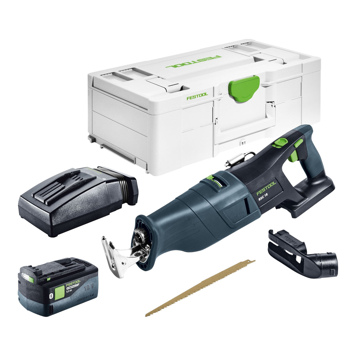 Festool RSC 18 EB-Basic Scie sabre sans fil 18 V Brushless + 1x Batterie 5,0 Ah + Ladegert + Systainer