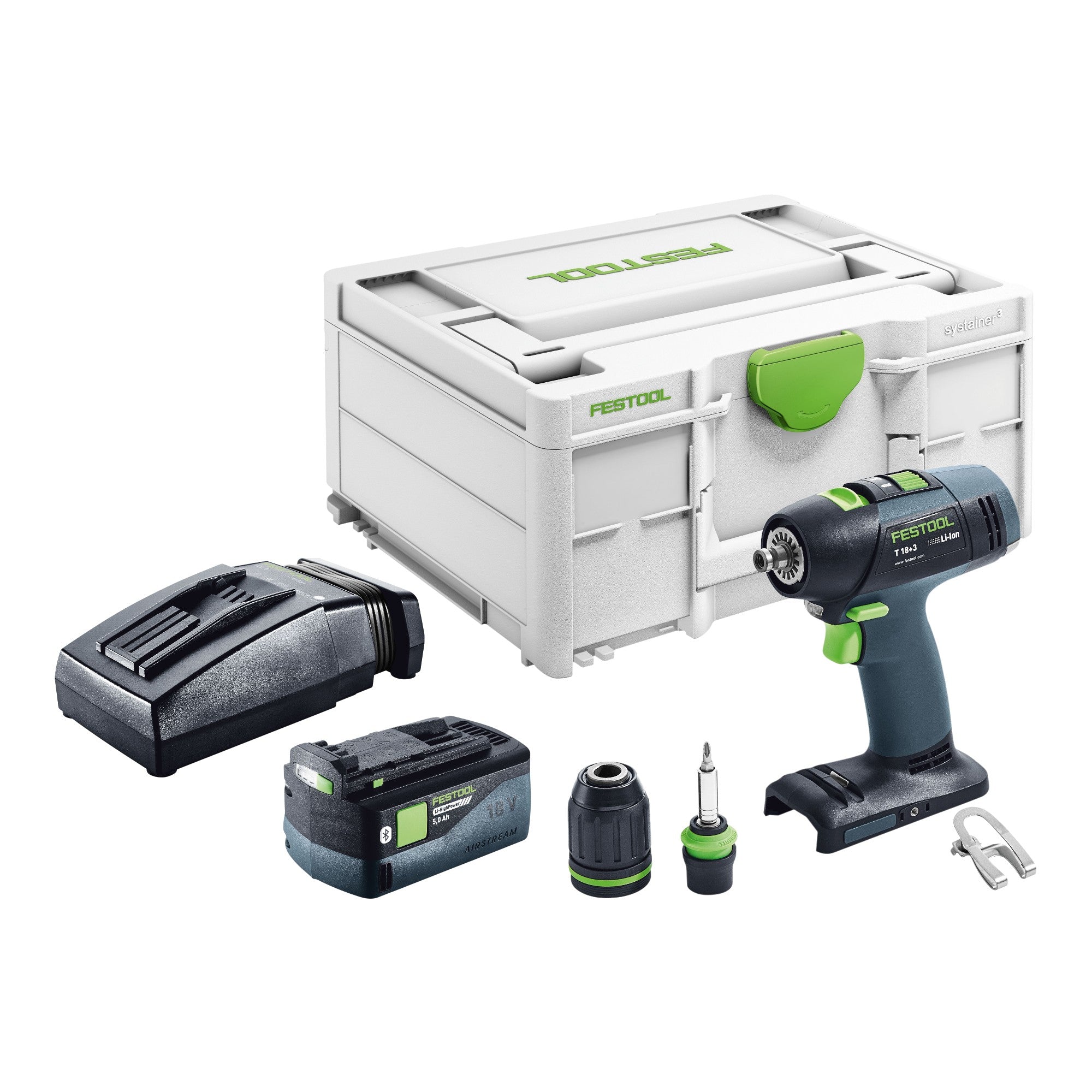 Festool T 18 3 Basic Akku Bohrschrauber 18 V 50 Nm Brushless 1x Akku 5 0 Ah Ladegeraet Systainer 0 - toolbrothers