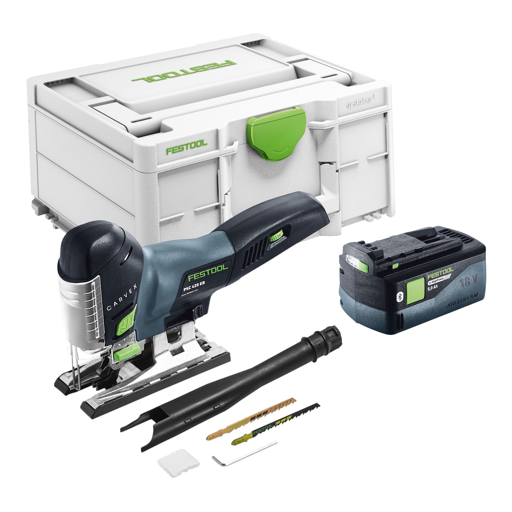 Festool PSC 420 EB Basic Akku Pendelstichsaege 18 V 120 mm Brushless 1x Akku 5 0 Ah Systainer ohne Ladegeraet 0 - toolbrothers