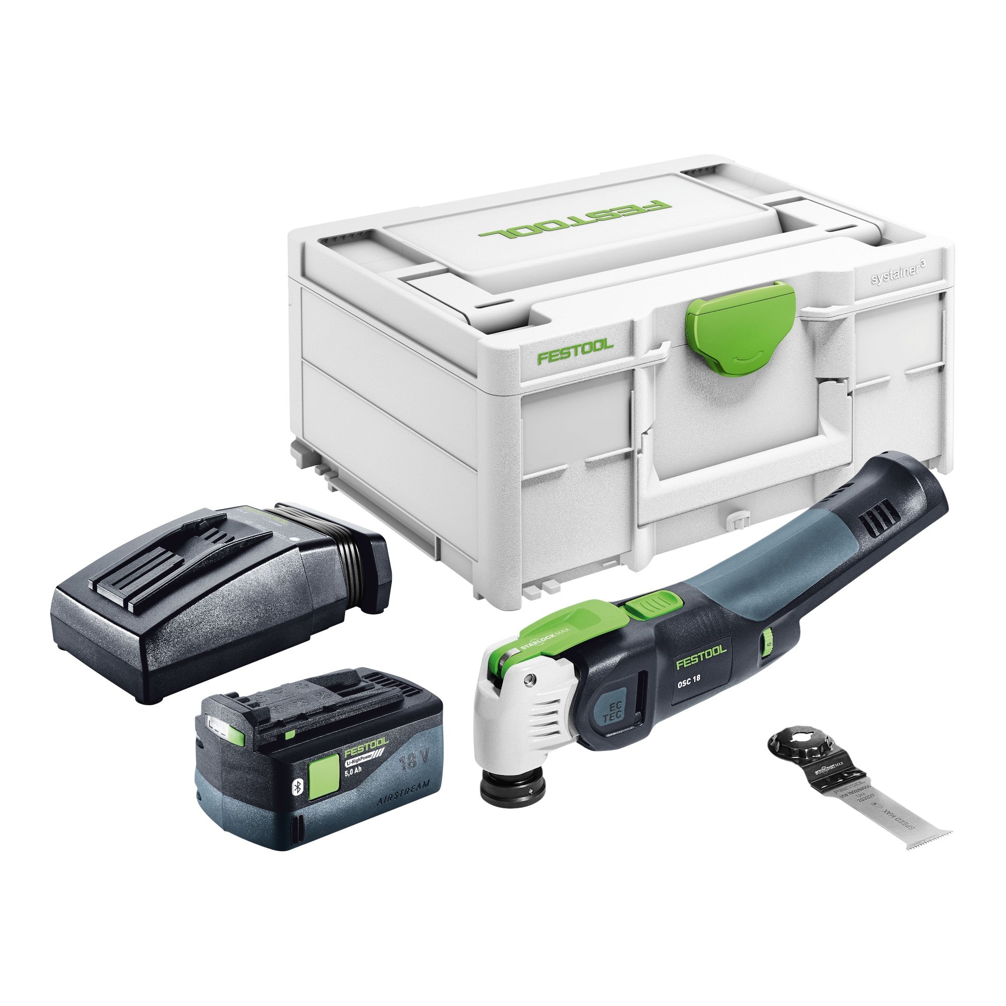 Festool OSC 18 E Basic Akku Oszillierer 18 V Starlock Max Brushless 1x Akku 5 0 Ah Ladegeraet Systainer 0 - toolbrothers