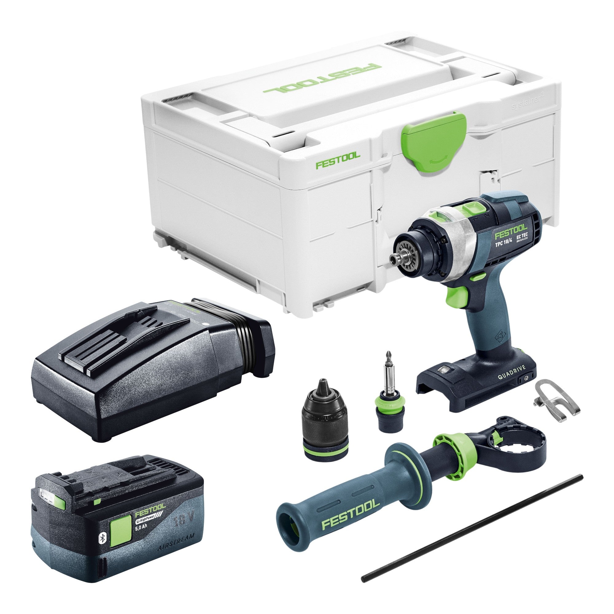 Festool TPC 18 4 Basic Akku Schlagbohrschrauber 18 V 75 Nm Brushless 1x Akku 5 0 Ah Ladegeraet Systainer 0 - toolbrothers