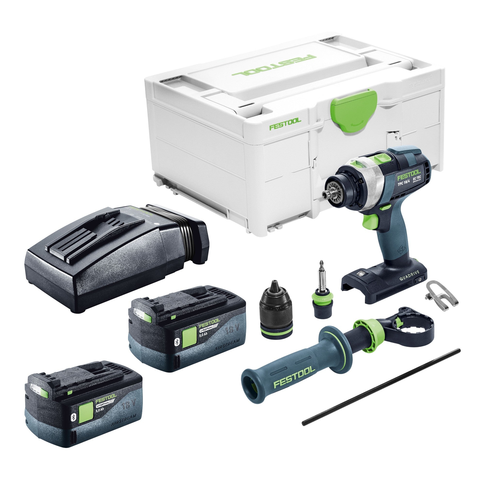 Festool TPC 18 4 Basic Akku Schlagbohrschrauber 18 V 75 Nm Brushless 2x Akku 5 0 Ah Ladegeraet Systainer 0 - toolbrothers