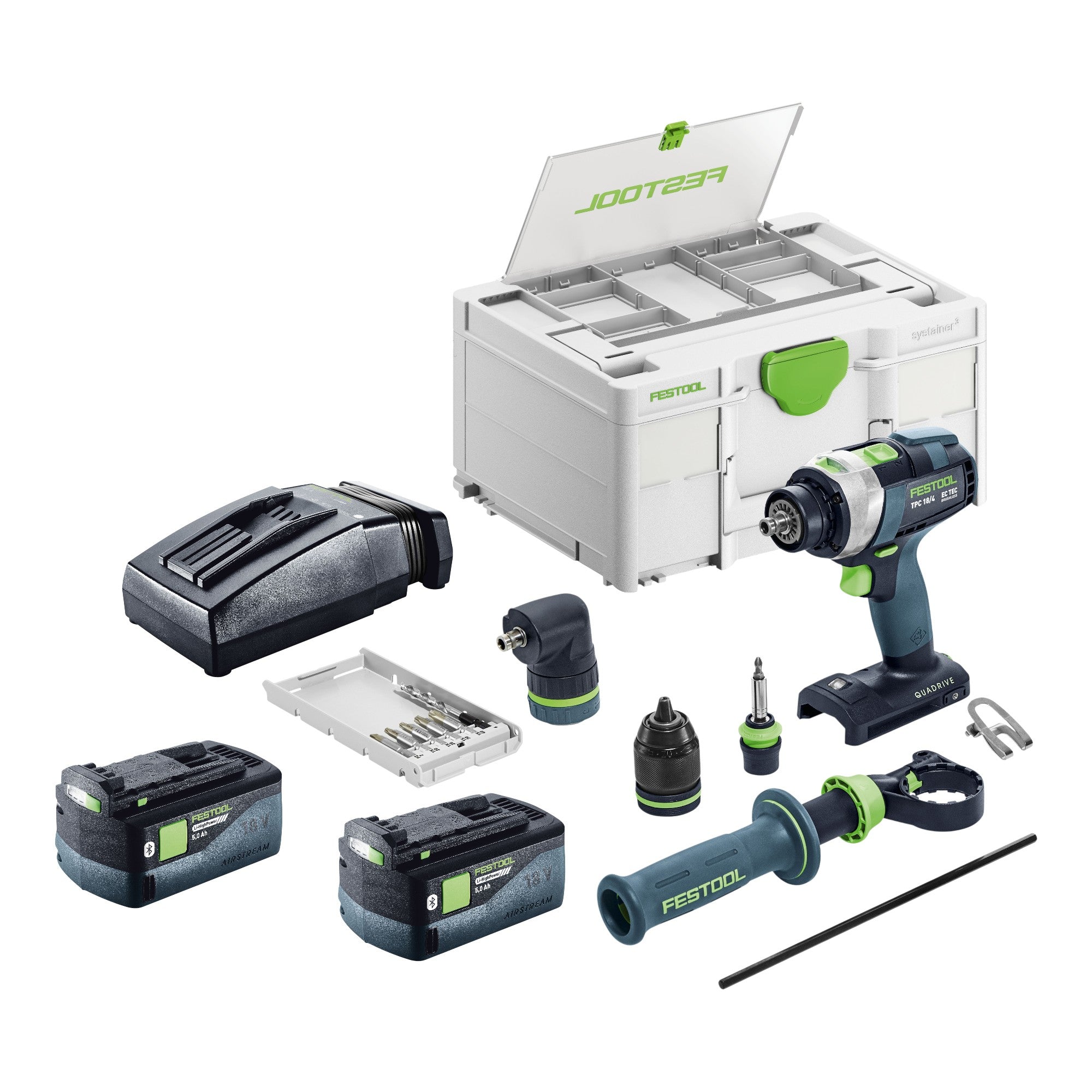 Festool TPC 18 4 Basic Set Akku Schlagbohrschrauber 18 V 75 Nm Brushless 2x Akku 5 0 Ah Ladegeraet Systainer 0 - toolbrothers