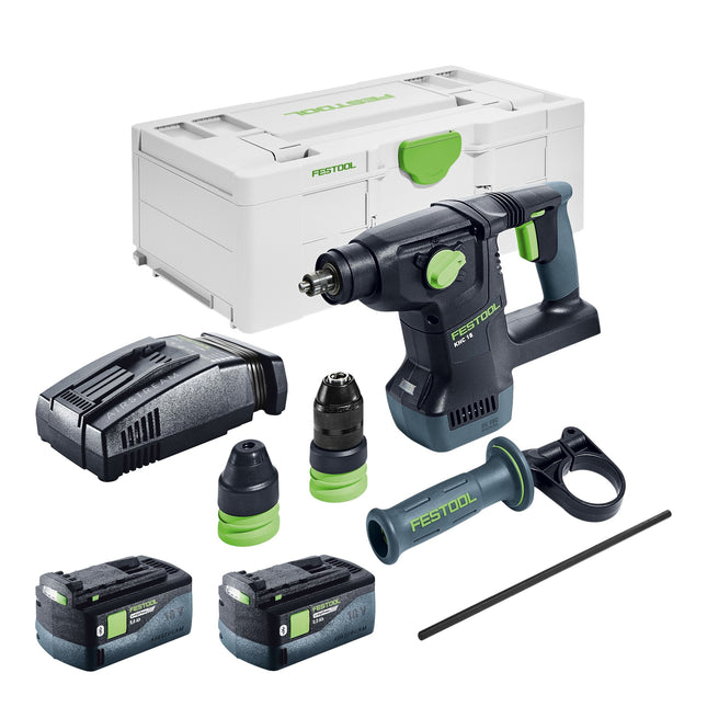 Festool KHC 18 EB Basic Akku Kombihammer 18 V 2 6 J SDS Plus Brushless 2x Akku 5 0 Ah Schnellladegeraet Systainer 0 - toolbrothers