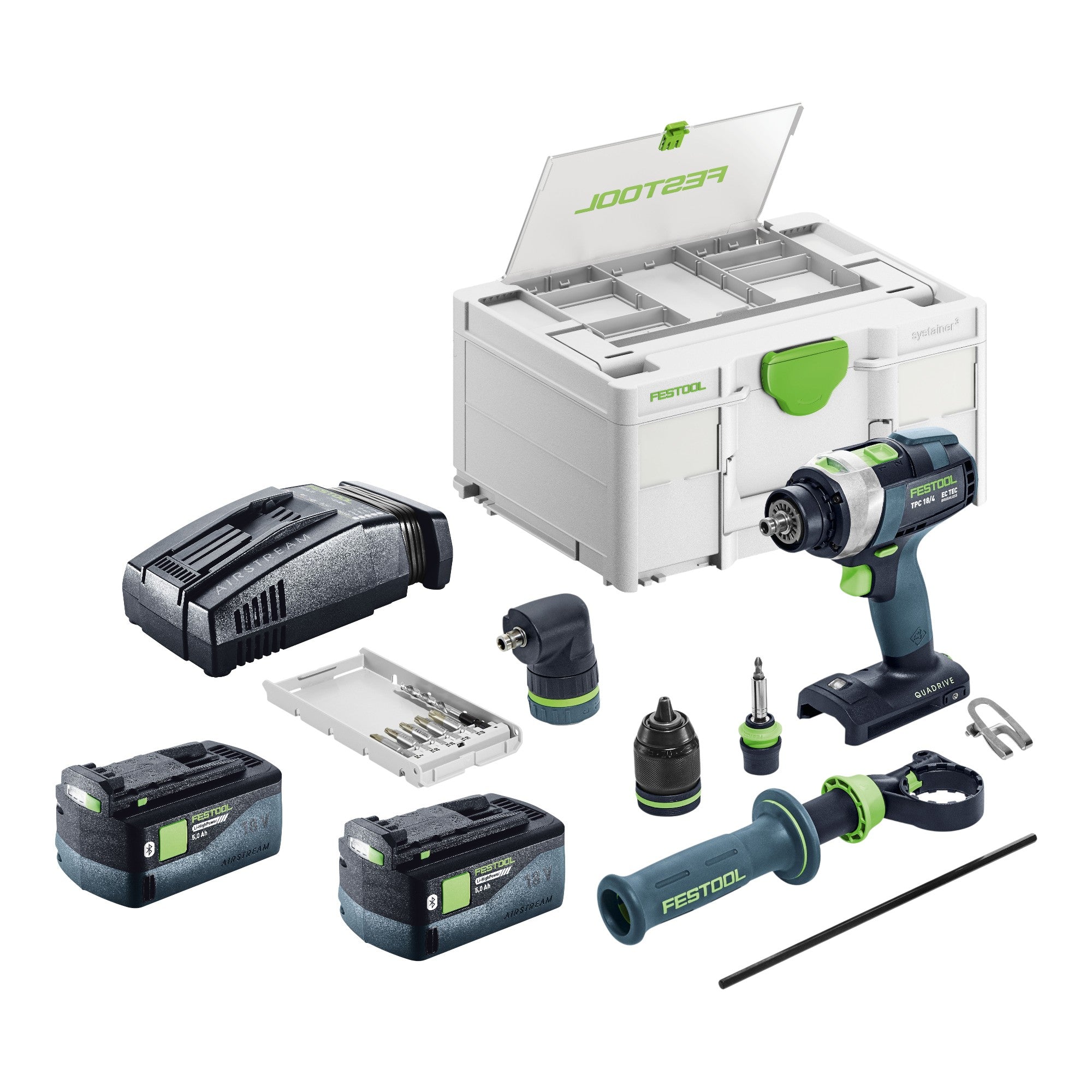 Festool TPC 18 4 Basic Set Akku Schlagbohrschrauber 18 V 75 Nm Brushless 2x Akku 5 0 Ah Schnellladegeraet Systainer 0 - toolbrothers