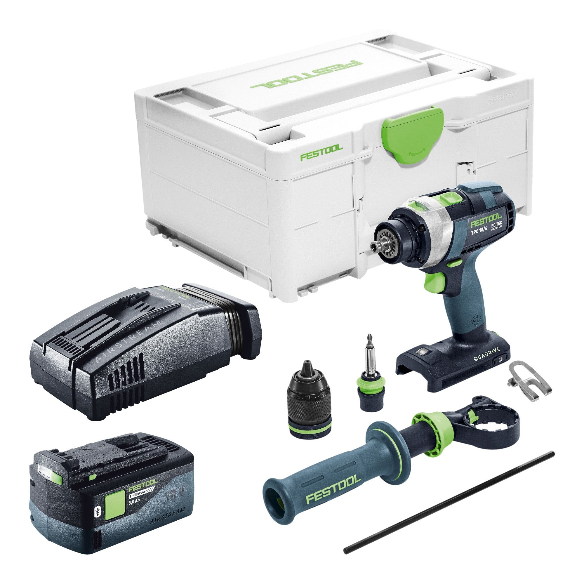 Festool TPC 18 4 Basic Akku Schlagbohrschrauber 18 V 75 Nm 1x Akku 5 0 Ah Schnellladegeraet Systainer 0 - toolbrothers