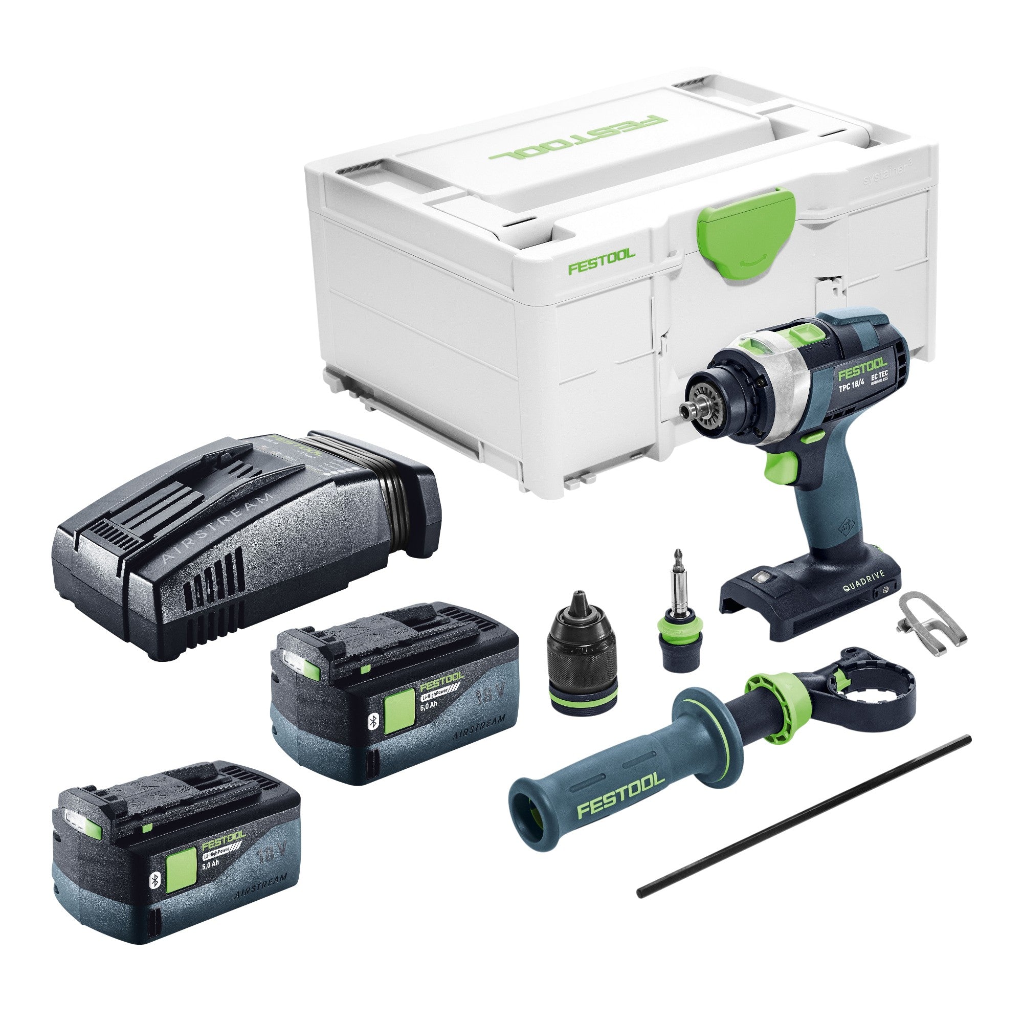 Festool TPC 18 4 Basic Akku Schlagbohrschrauber 18 V 75 Nm 2x Akku 5 0 Ah Schnellladegeraet Systainer 0 - toolbrothers
