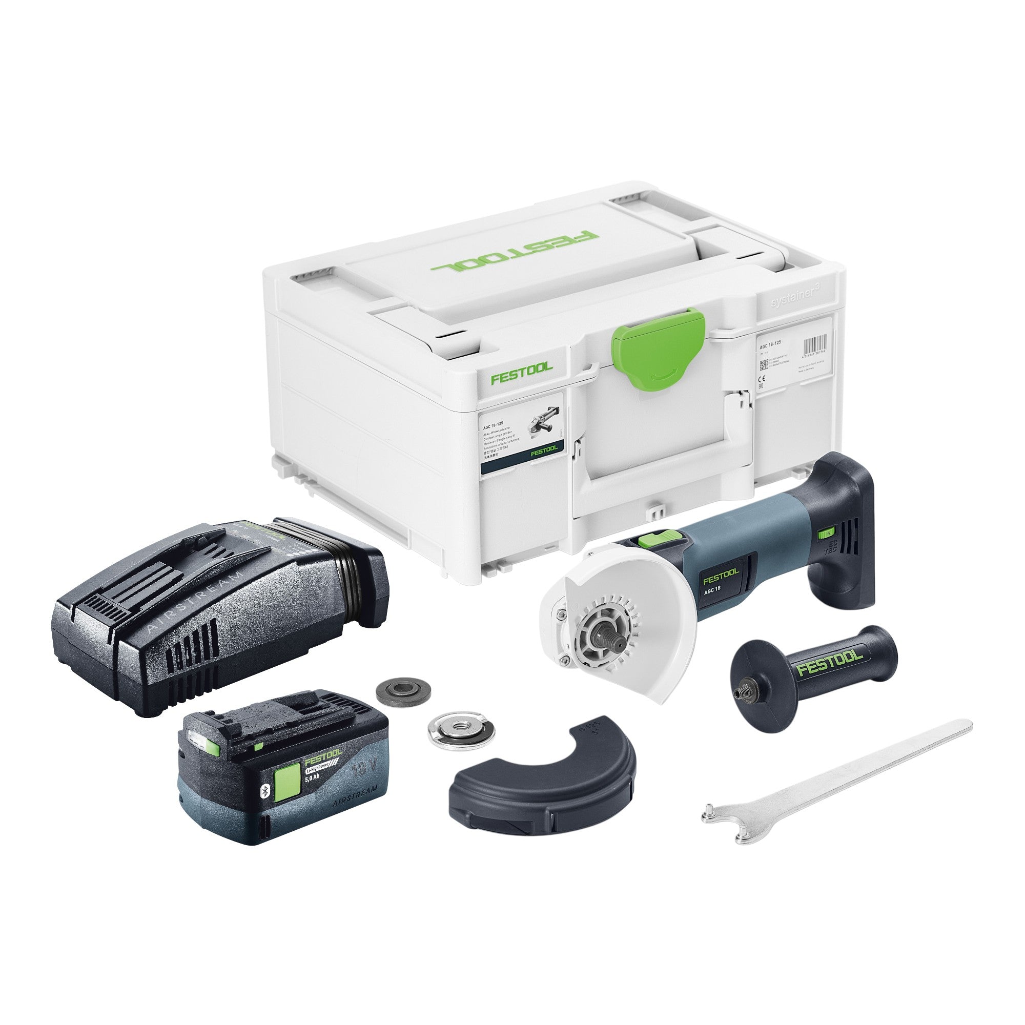 Festool AGC 18 125 EB Basic Akku Winkelschleifer 18 V 125 mm Brushless 1x Akku 5 0 Ah Schnellladegeraet Systainer 0 - toolbrothers