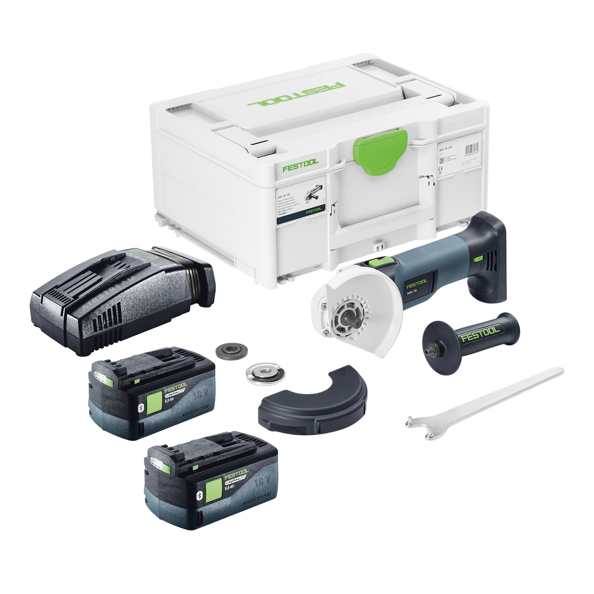 Festool AGC 18 125 EB Basic Akku Winkelschleifer 18 V 125 mm Brushless 2x Akku 5 0 Ah Schnellladegeraet Systainer 0 - toolbrothers