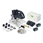 Festool SYMC 70 EB Basic SYMMETRIC Akku Leistensaege 36 V 2 x 18 V 216 mm 2x Akku 5 0 Ah Doppelladegeraet Systainer 0 - toolbrothers