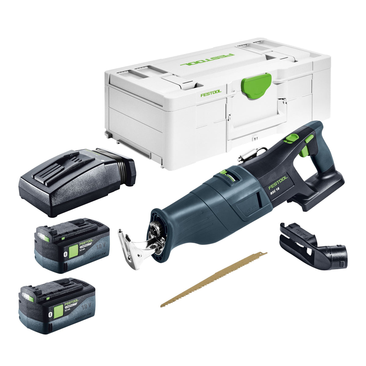 Festool RSC 18 EB-Basic Scie sabre sans fil 18 V Brushless + 1x Batterie 5,0 Ah + Ladegert + Systainer