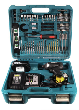 Makita DTD 152 STTK B Akku Schlagschrauber 18 V Schwarz mit 5,0 Ah Akku, Ladegerät und 101 tlg. Zubehör Set - Toolbrothers