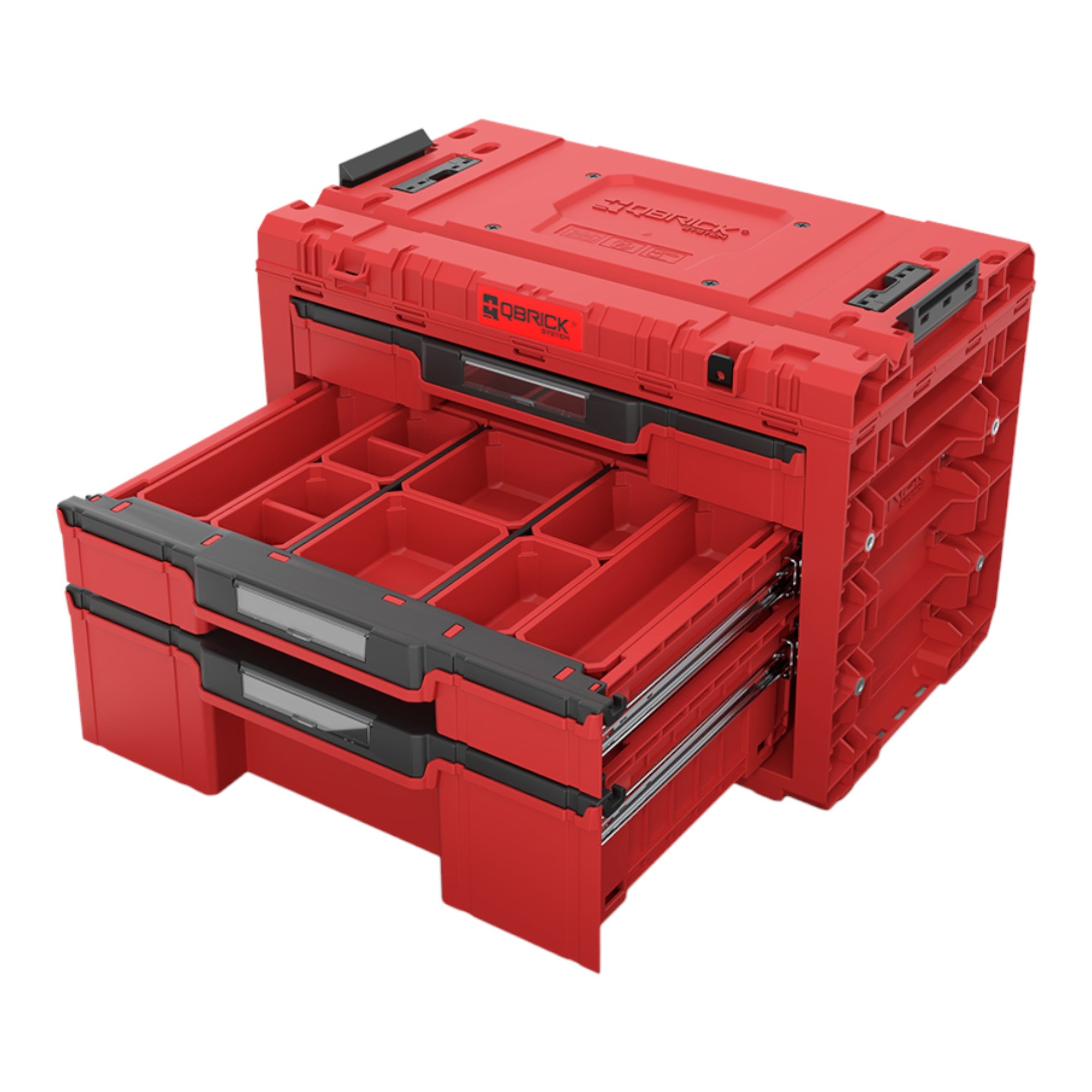 Qbrick System PRIME Drawer 3 Toolbox Expert RED ULTRA HD modularer Werkzeugkasten mit 3 Schubladen 542 x 335 x 369 mm 22 6 l 1 - toolbrothers