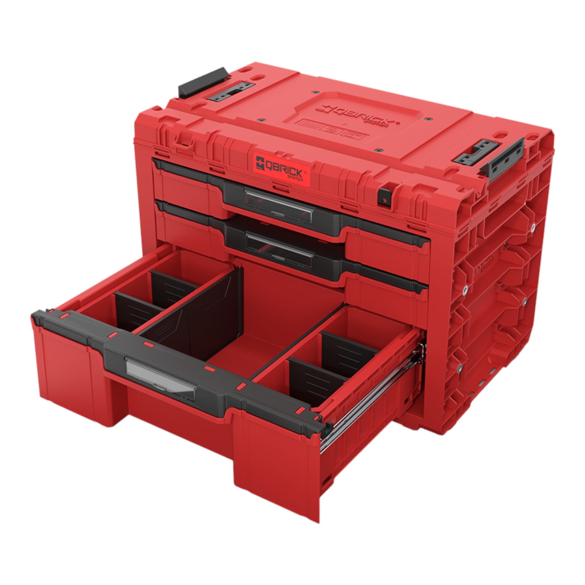 Qbrick System PRIME Drawer 3 Toolbox Expert RED ULTRA HD modularer Werkzeugkasten mit 3 Schubladen 542 x 335 x 369 mm 22 6 l 2 - toolbrothers