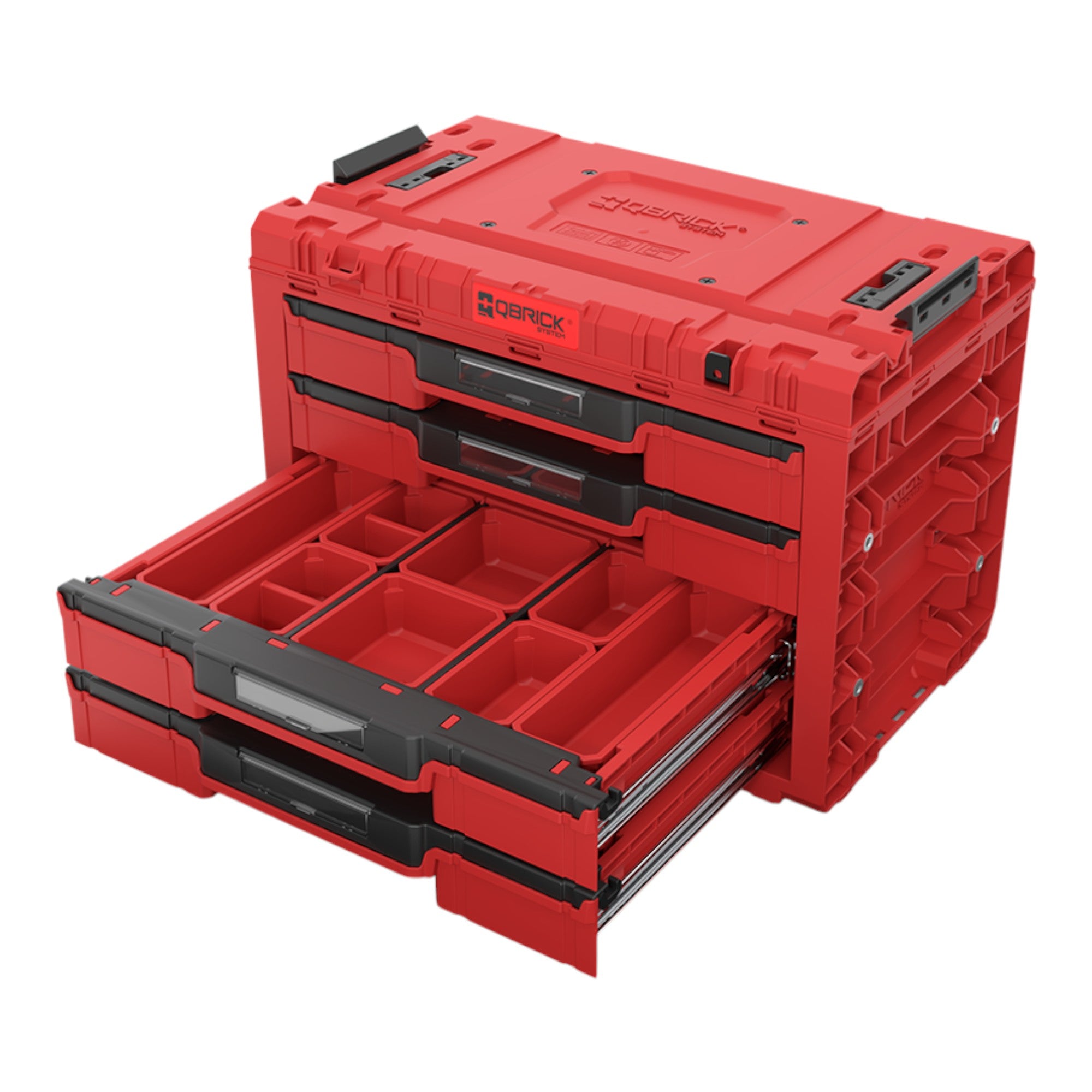 Qbrick System PRIME Drawer 4 Toolbox Expert RED ULTRA HD modularer Werkzeugkasten mit 4 Schubladen 542 x 335 x 369 mm 21 2 l 1 - toolbrothers