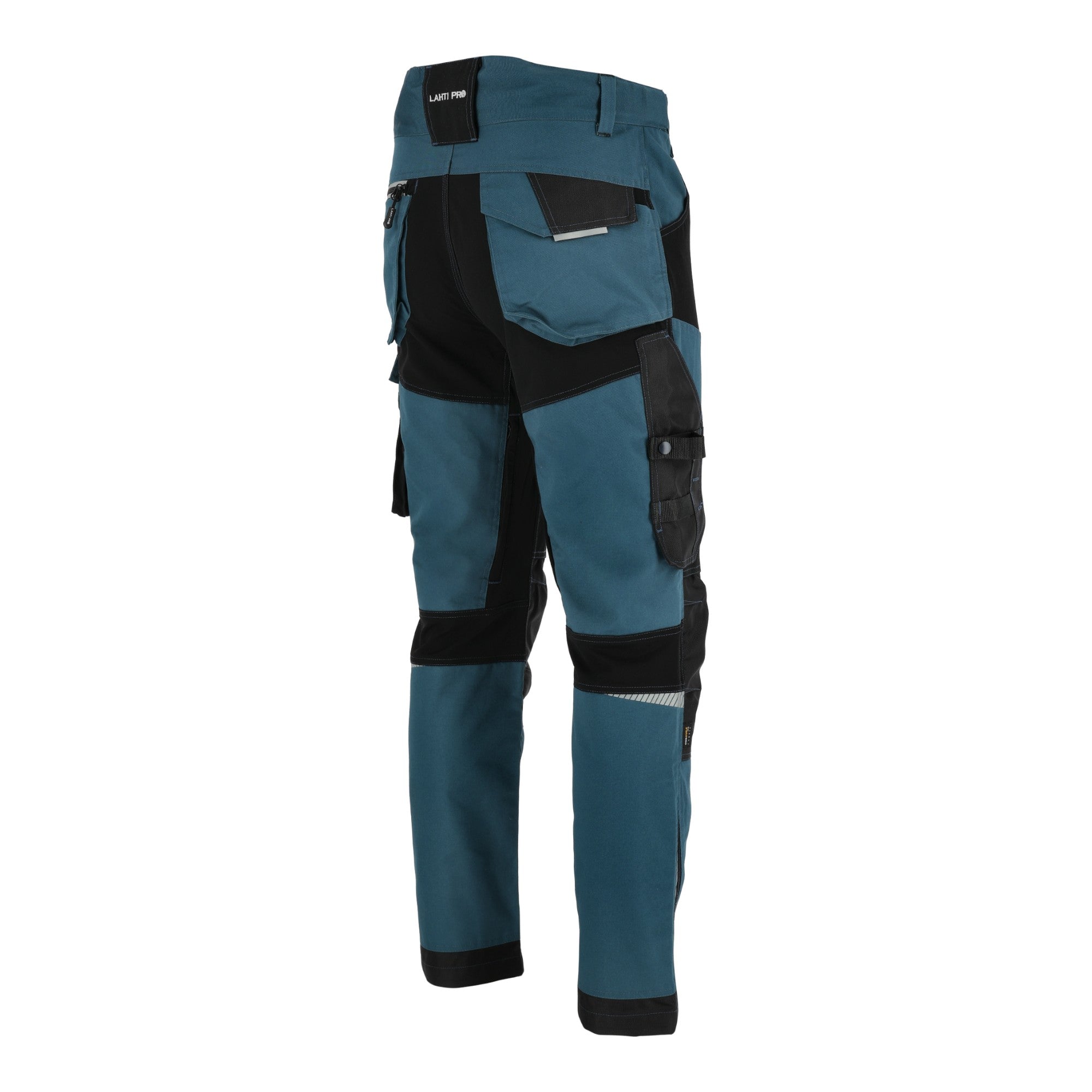 LAHTI PRO Arbeitshose mit Stretch Einsaetzen Slim Fit Groesse XXXL L4054106 tuerkis schwarz 4 - toolbrothers