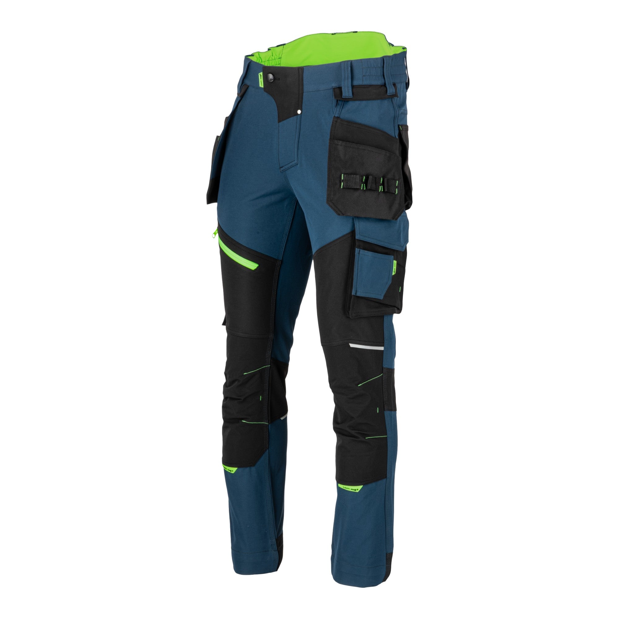 LAHTI PRO Stretch Arbeitshose Groesse L L4056003 blau schwarz gruen 0 - toolbrothers