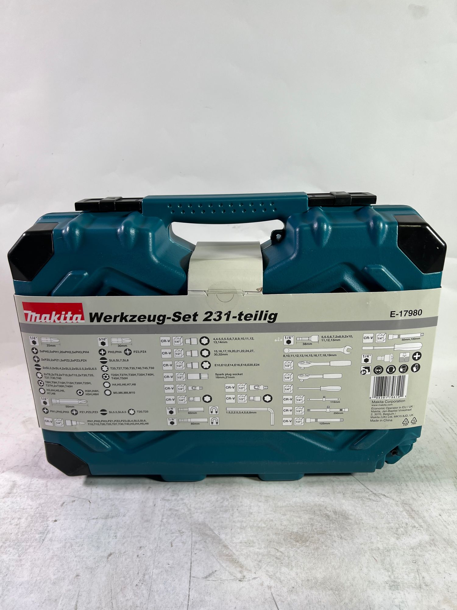 Makita E 17980 Werkzeug Set 231 tlg 5 16 1 4 1 2 Schraubendreher Ratsche Schraubenschluessel Bits Koffer Leicht Gebraucht 2 - toolbrothers