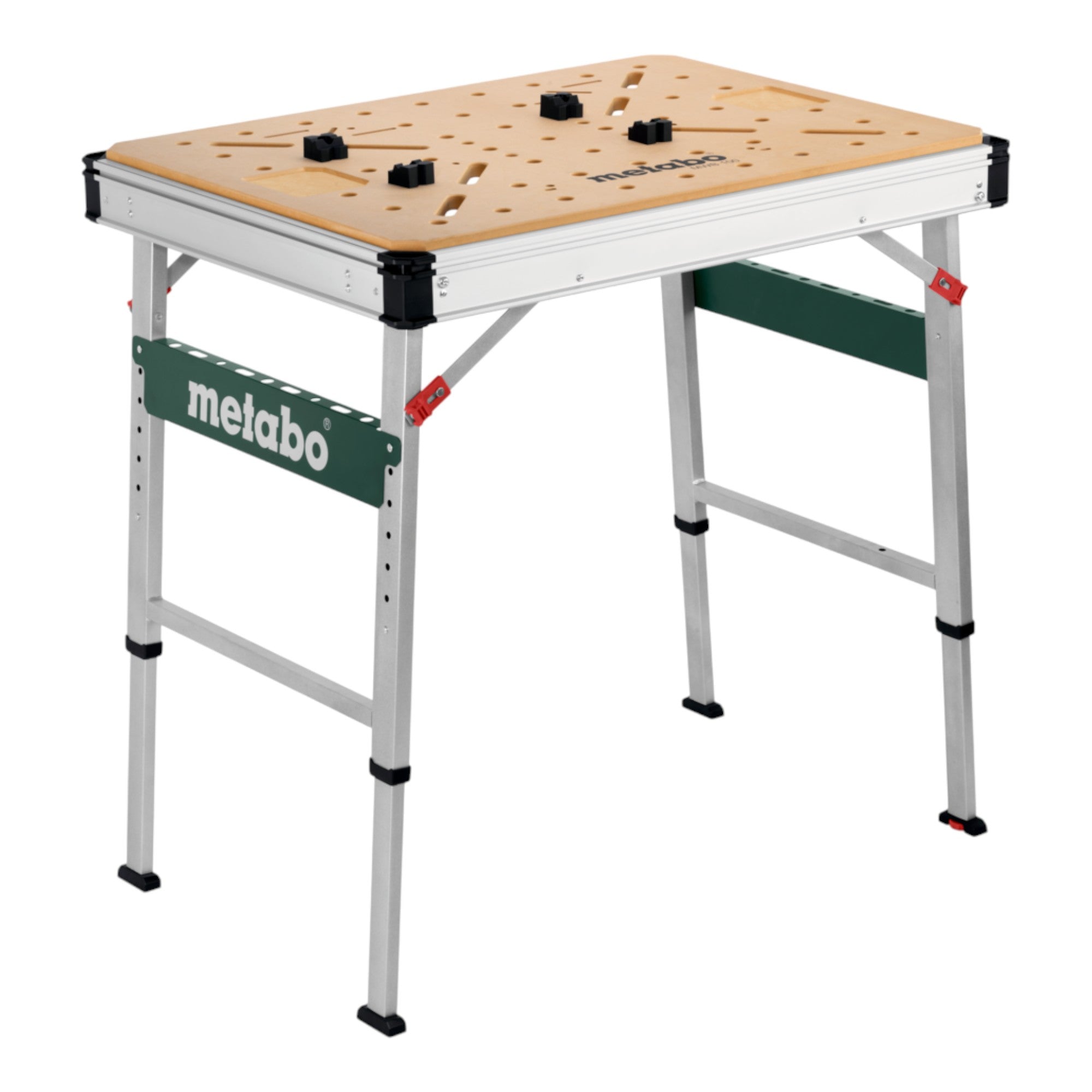 Metabo MWB 100 Multifunktionstisch mobile Werkbank robuste MDF Tischplatte 2x Senkrecht Schnellspannzwinge 1 - toolbrothers
