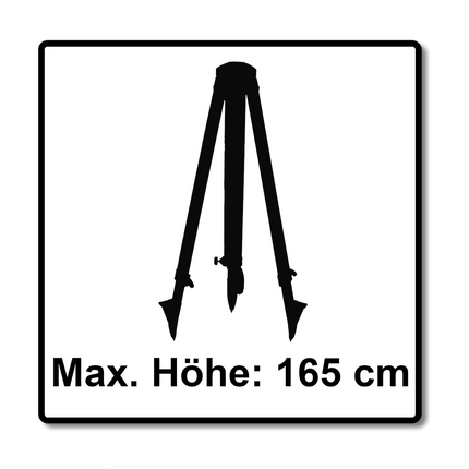 Makita Baustativ Aluminium Dreibeinstativ 1,65m mit Gerätehalterung 5/8" Gewinde ( P-81088 ) - Toolbrothers