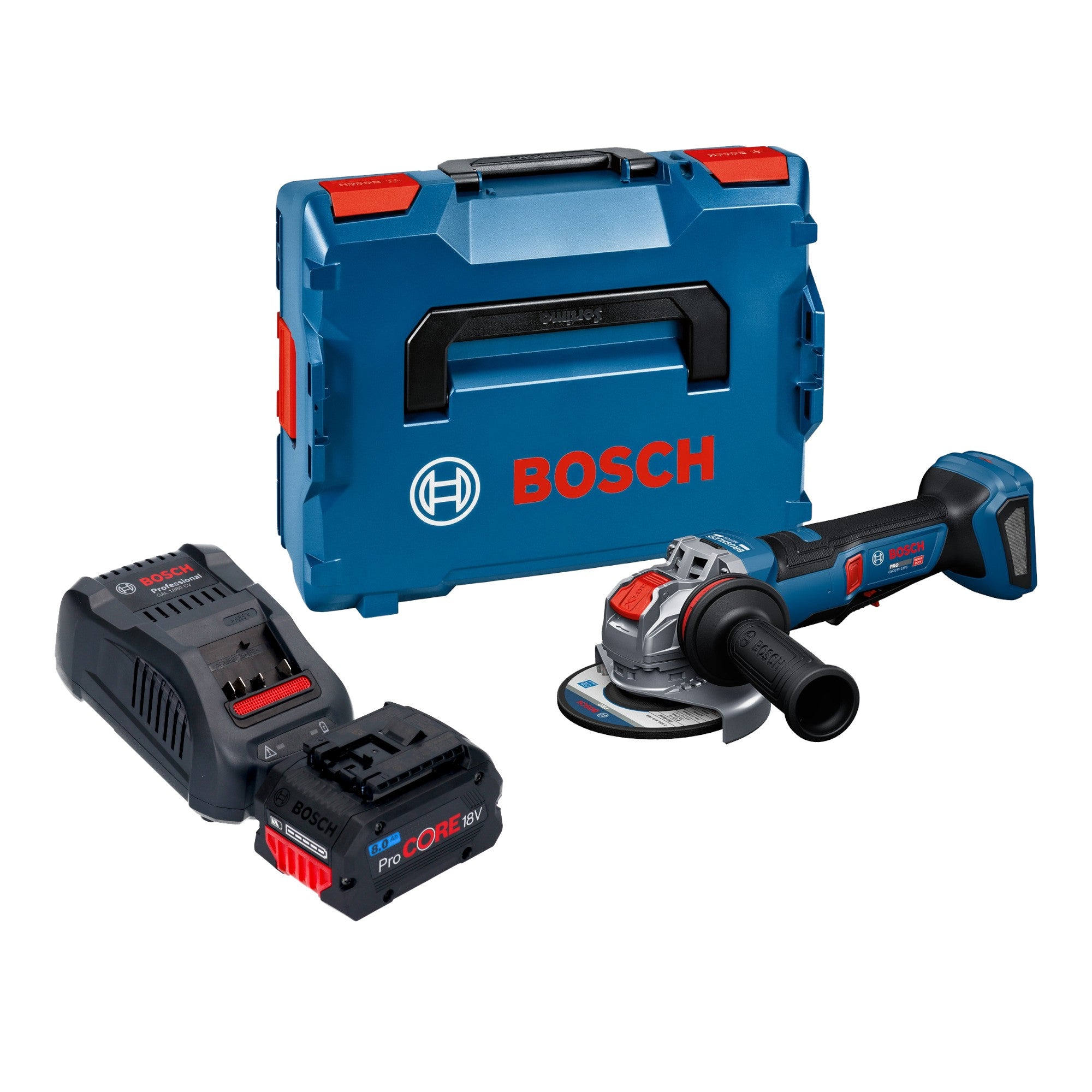 Bosch GWX 18V 11 PS Akku Winkelschleifer 18 V 125 mm 1x ProCORE Akku 8 0 Ah Ladegeraet L Boxx 0 - toolbrothers