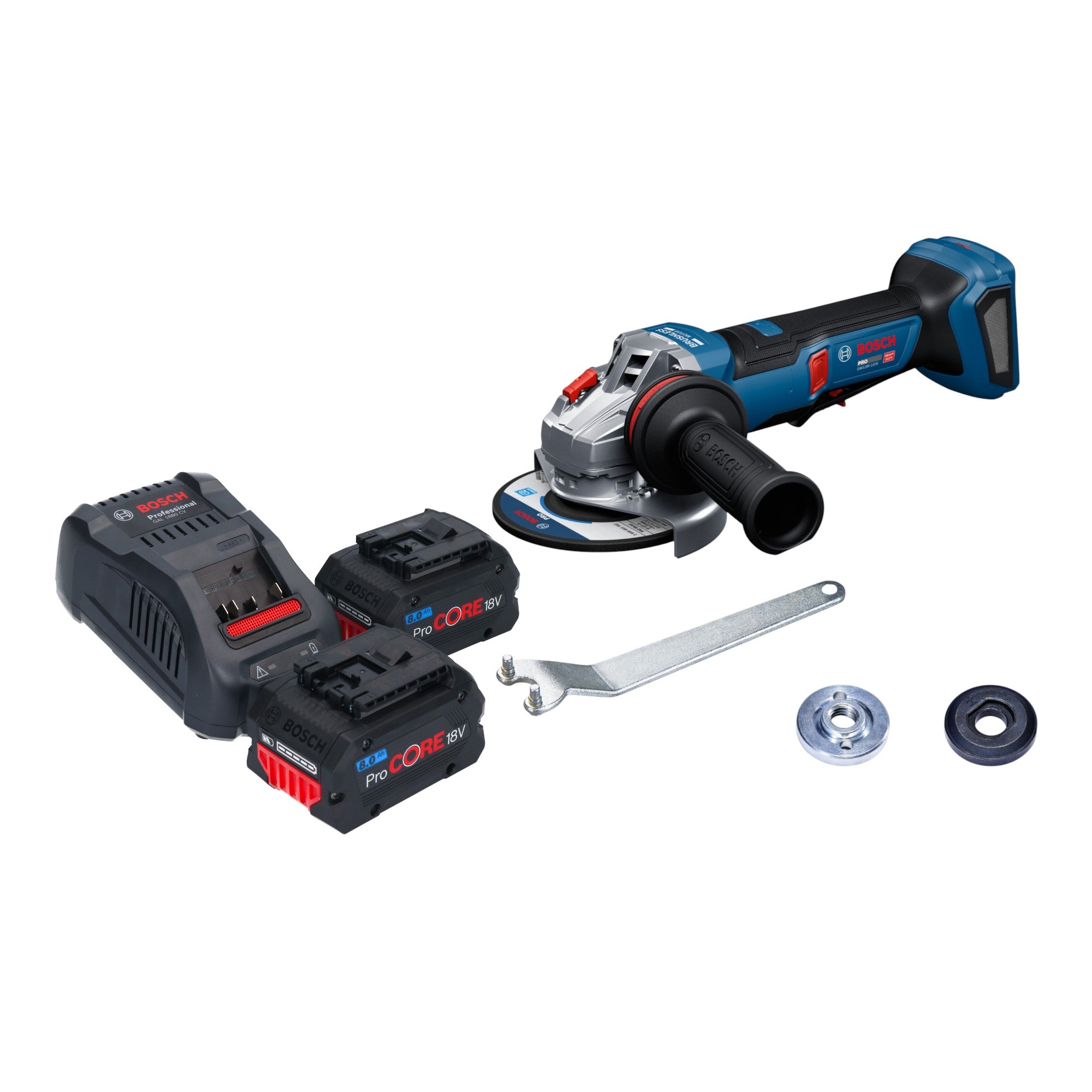 Bosch GWS 18V 11 PS Akku Winkelschleifer 18 V 125 mm Brushless 2x ProCORE Akku 8 0 Ah Ladegeraet 0 - toolbrothers