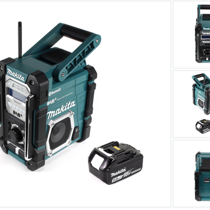 Makita DMR 112 T1 radio de chantier à batterie 7.2 - 18V Bluetooth DAB+ + 1x batterie 5,0Ah - sans chargeur