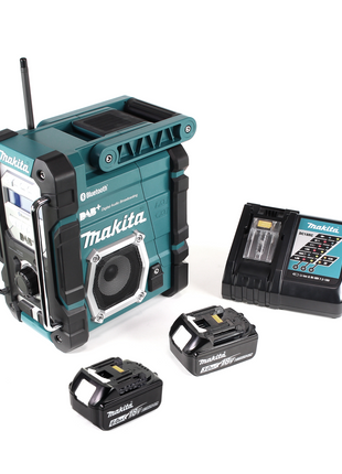 Makita DMR 112 RG Akku Baustellen Radio 7,2 - 18V Bluetooth DAB+ + 2x 6,0Ah Akku + Ladegerät - Toolbrothers