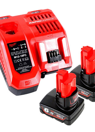 Milwaukee M12 AL-602C Akku Baustrahler 12 V Li-Ion Leuchte + 2x 6,0 Ah Akku + Ladegerät - Toolbrothers