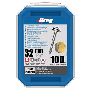 KREG Vis à tête cylindrique bombée 32 mm 100 pièces (SML-C125-100)