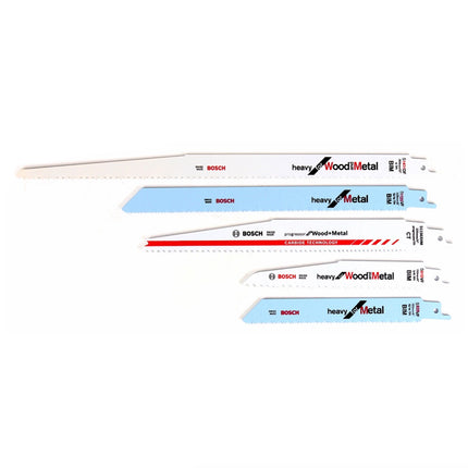 Bosch Tough Box Demolition Reciprosägeblatt Set 17 tlg. ( 2607011301 ) Metal and Wood Set 150 mm - 300 mm + Carbide SSB Wood Säbelsägeblatt - Toolbrothers