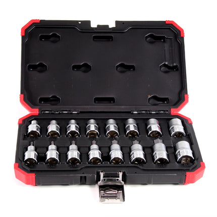 Gedore red Steckschlüssel Satz 1/2 TX E10-24T30-70 16tlg ( R68003016 ) im Kunststoffkoffer - Toolbrothers