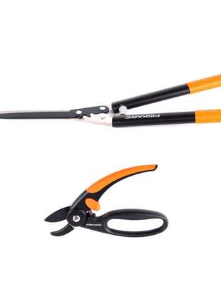 Fiskars Set 1x HS92 PowerGear Heckenschere  + 1x Fiskars P43 Amboss Gartenschere 20 mm - Toolbrothers