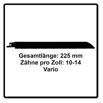 Komet Säbelsägeblatt METAL AND WOOD 225mm 10-14tpi 25 Stk. ( 5x 501.019 ) HSS-Bi-Metall Vario - Toolbrothers