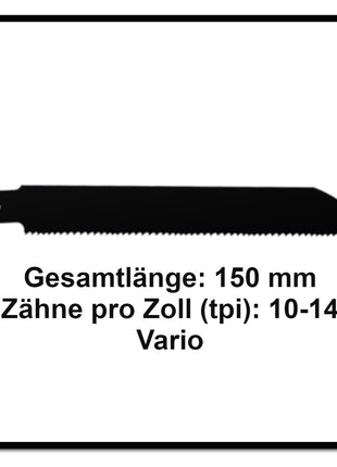 Komet Säbelsägeblatt METAL AND WOOD 150mm 10-14tp, 25 Stk. ( 5x 501.011 ) HSS BI-Metall Vario - Toolbrothers