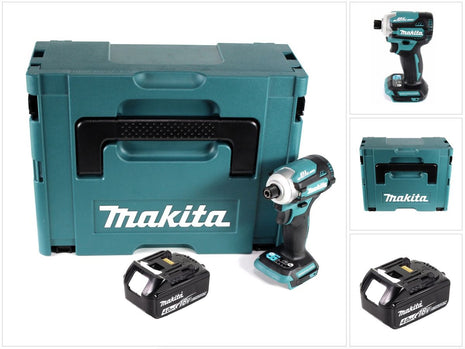 Makita DTD 171 M1J Akku Schlagschrauber 18 V 180 Nm 1/4" Brushless + 1x Akku 4,0 Ah + Makpac - ohne Ladegerät - Toolbrothers