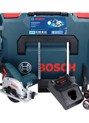 Bosch GKS 12V-26 Professional Akku Handkreissäge 12 V 85 mm ( 06016A1005 ) + 2x Akku 3,0 Ah + Ladegerät + L-Boxx - Toolbrothers