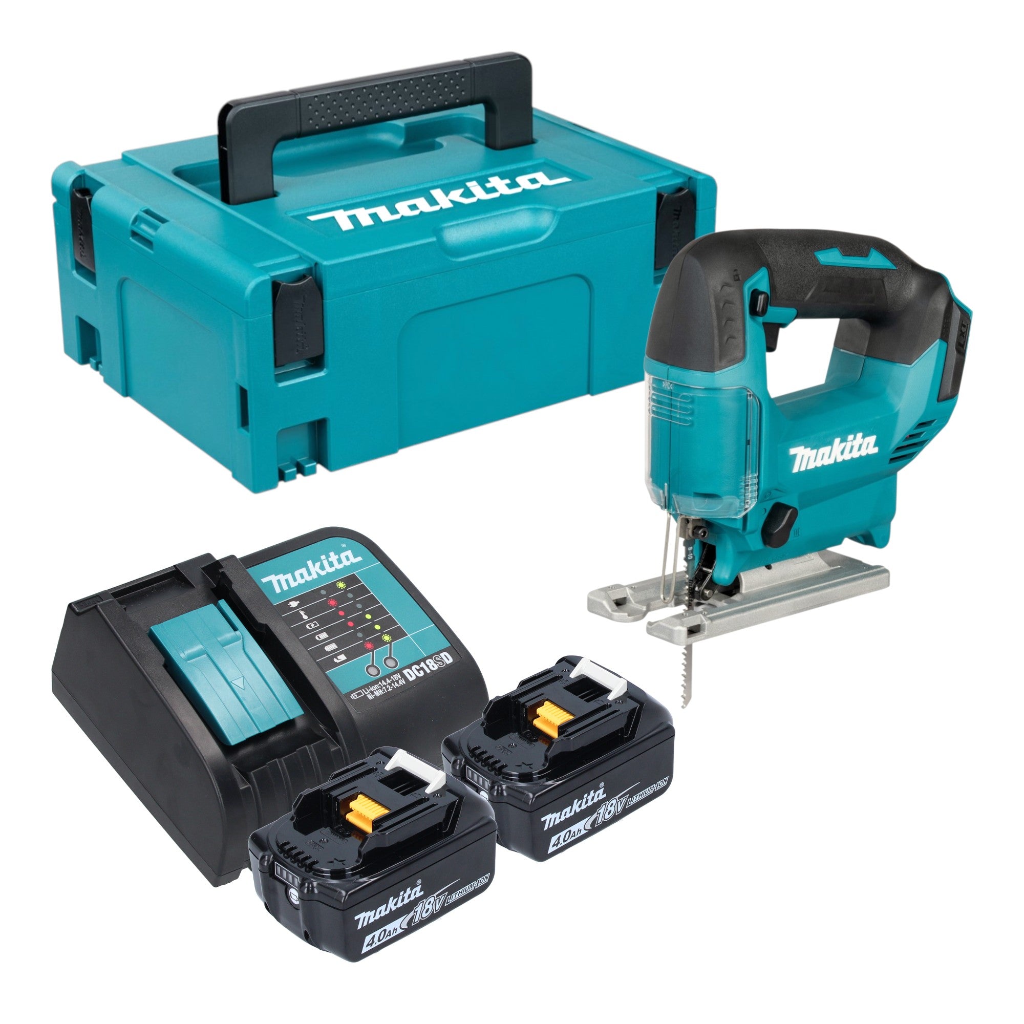 Makita DJV 186 SMJ Akku Pendelhubstichsaege 18 V 2x Akku 4 0 Ah Ladegeraet Makpac 0 - toolbrothers