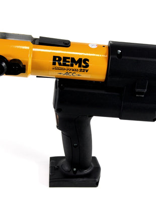 REMS Akku-Press 22V ACC + 1x Akku 2,5Ah + Schnellladegerät + Pressbacken Presszangen Standard V15,18,22, 28 im Stahlblechkasten - Toolbrothers