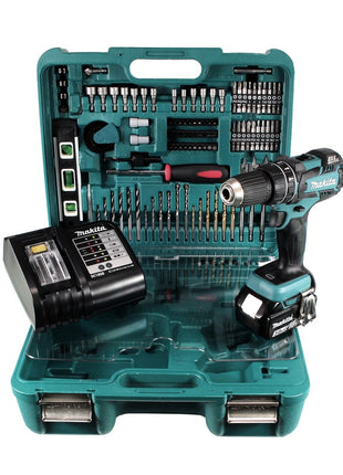 Makita DHP 480 SFTK Akku Schlagbohrschrauber 18 V 54Nm + 3,0 Ah Akku + Ladegerät + 101 tlg. Werkzeugset im Koffer - Toolbrothers