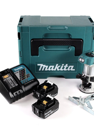 Makita DRT 50 RFJ Akku Multifunktionsfräse brushless 18 V + 2x Akkus 3,0 Ah + Schnellladegerät im Makpac 3 - Toolbrothers