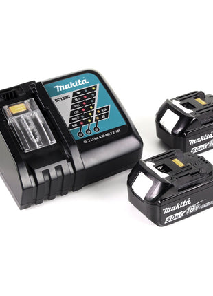 Makita DRT 50 RTJ Akku Multifunktionsfräse brushless 18V + 2x Akkus 5,0 Ah + Schnellladegerät im Makpac 3 - Toolbrothers